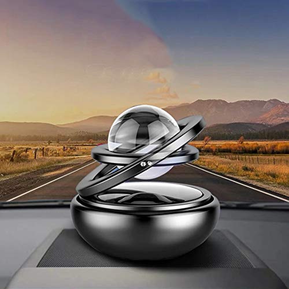 Double Ring with Glass Ball Rotating Double Ring with Glass Ball Rotating