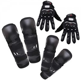 Knee Elbow Guard Gear for Bike with Hand Gloves